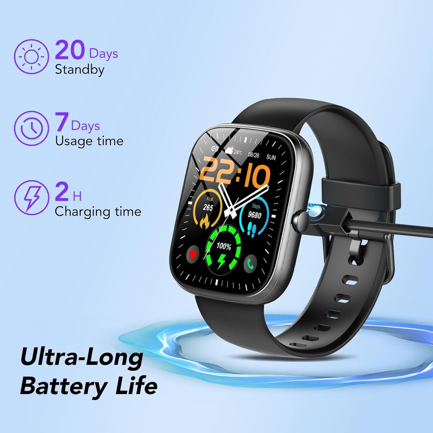 Smart Watch (Answer/Make Call), 1.91" HD OGS Full Touch Screen, Smart Watch for Men Women, 112+ Sport Mode, Heart Rate, Blood Oxygen, Sleep Monitor, IP68 Waterproof Fitness Tracker for iOS Android