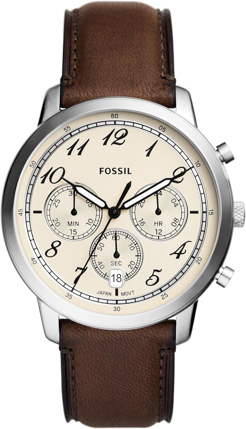 Fossil Neutra Men's Chronograph Watch with Stainless Steel Bracelet or Genuine Leather Band