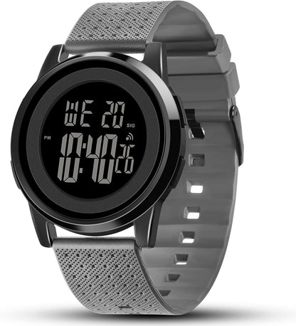 Mens Watch Ultra-Thin Digital Sports Watch Waterproof Stainless Steel Fashion Wrist Watch for Men Women