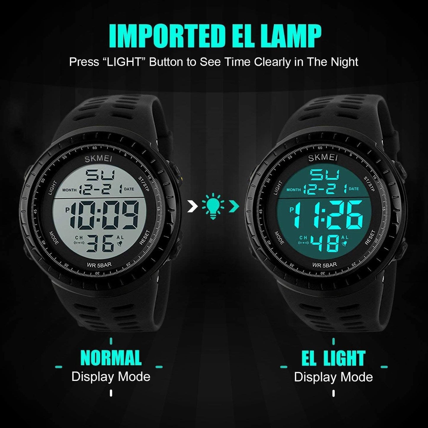 Men's Digital Watch, Sports Waterproof Military Watches for Men LED Casual Stopwatch Alarm Tactical Army Watch