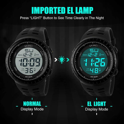 Men's Digital Watch, Sports Waterproof Military Watches for Men LED Casual Stopwatch Alarm Tactical Army Watch