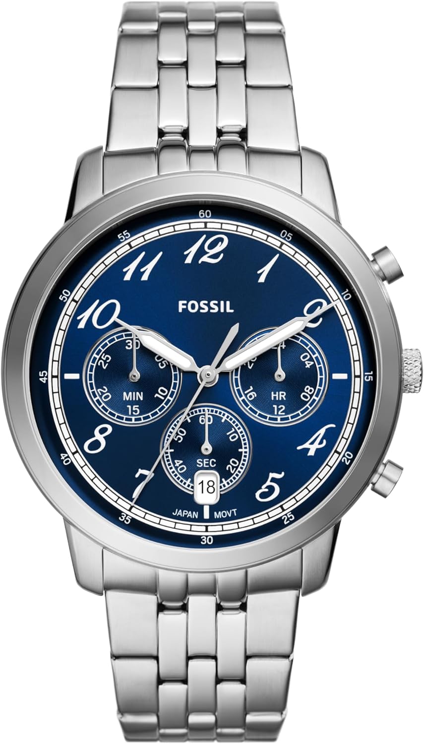 Fossil Neutra Men's Chronograph Watch with Stainless Steel Bracelet or Genuine Leather Band