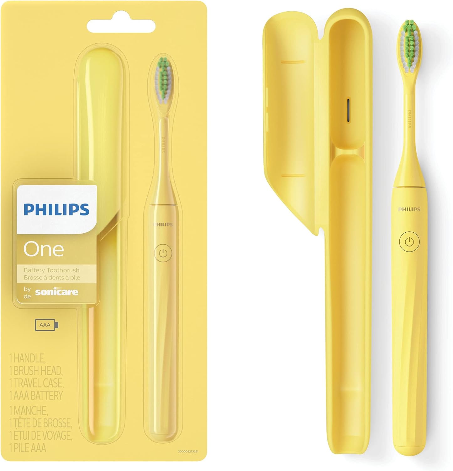 Philips One by Sonicare Battery Toothbrush, Mango Yellow, HY1100/02