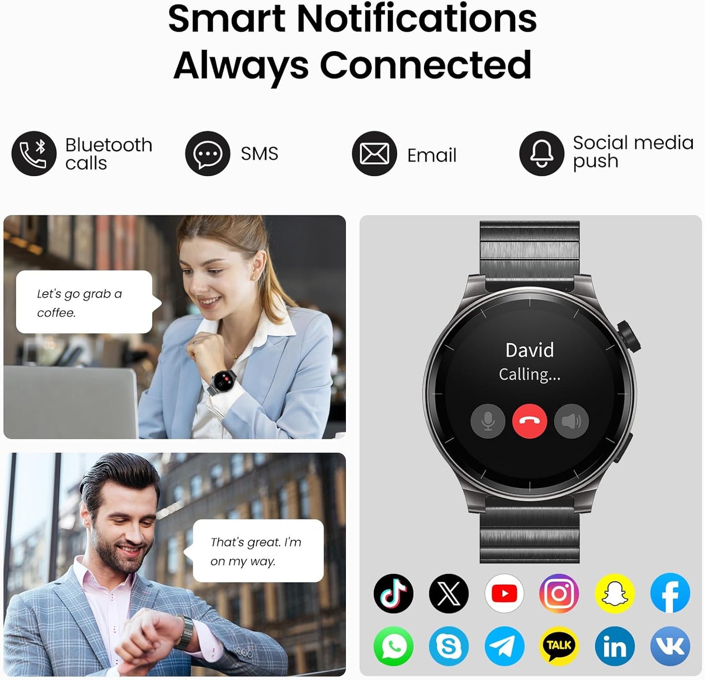 TOZO S5 Smart Watch (Answer/Make Calls), 1.43’’ AMOLED Smart Watches for Men Women 100+ Sport Modes Fitness Watch with Blood Oxygen/Sleep/Heart Rate Monitor, IP68 Waterproof Smartwatch