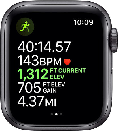 Apple Watch Series 5 (GPS, 44MM) - Space Gray Aluminum Case with Black Sport Band (Renewed)