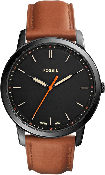 Minimalist Men's Watch with Leather or Stainless Steel Band, Chronograph or Analog Watch Display with Slim Case Design