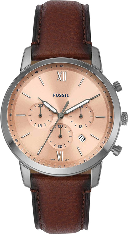 Fossil Neutra Men's Chronograph Watch with Stainless Steel Bracelet or Genuine Leather Band