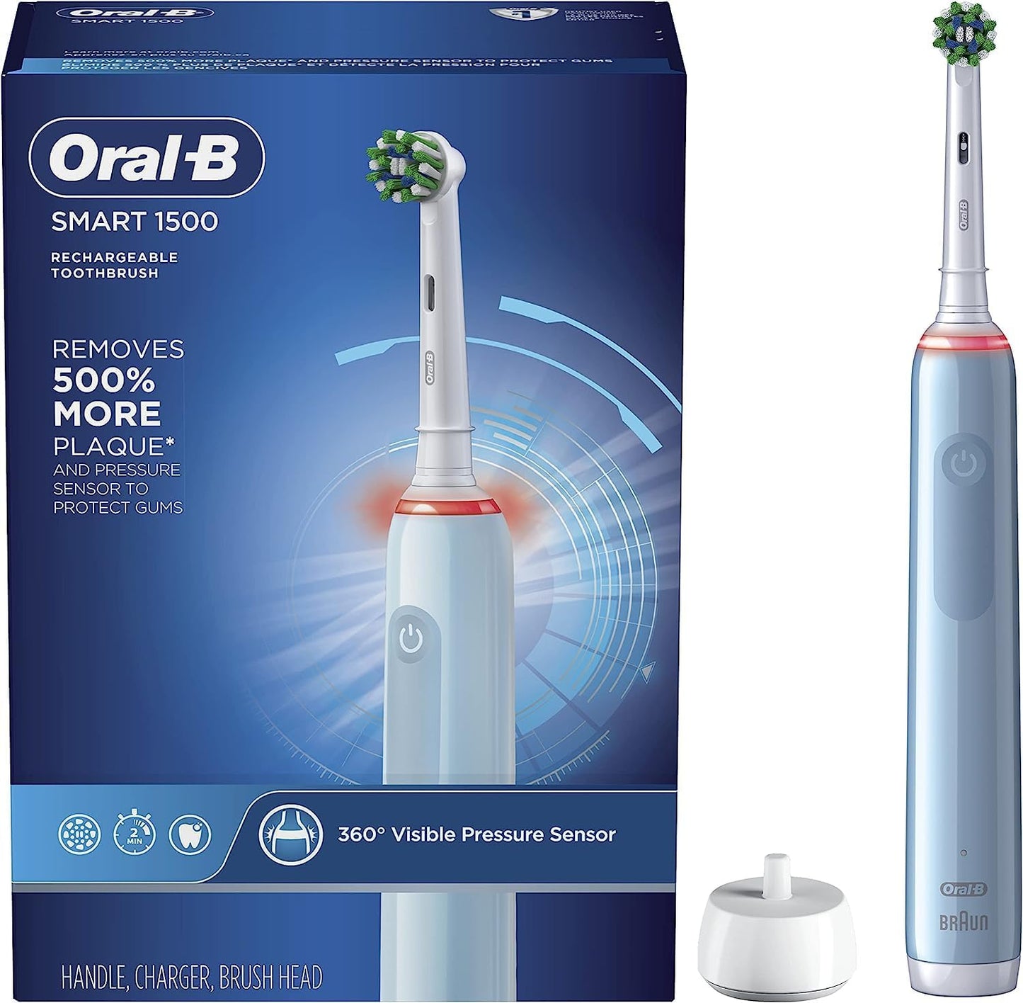 Oral-B Smart 1500 Electric Power Rechargeable Battery Toothbrush, White