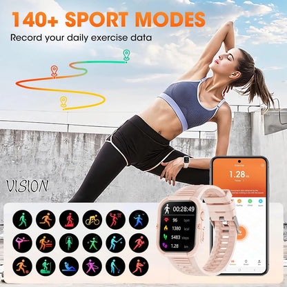 Hwagol Smart Watch(Answer/Make Call) 1.85" Outdoor Sports Smart Watches for Men Women with Heart Rate/Sleep Monitor 100+Sports Modes Smartwatch Step Calorie Counter Fitness Watch for Andriod iPhone