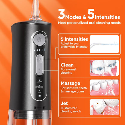 Bitvae Water Dental Flosser Teeth Picks - Cordless Water Flosser for Teeth - 5 Modes Sonic Electric Toothbrush,Upgraded Water Dental flosser Pick