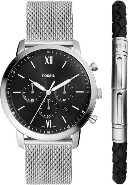 Fossil Neutra Men's Chronograph Watch with Stainless Steel Bracelet or Genuine Leather Band