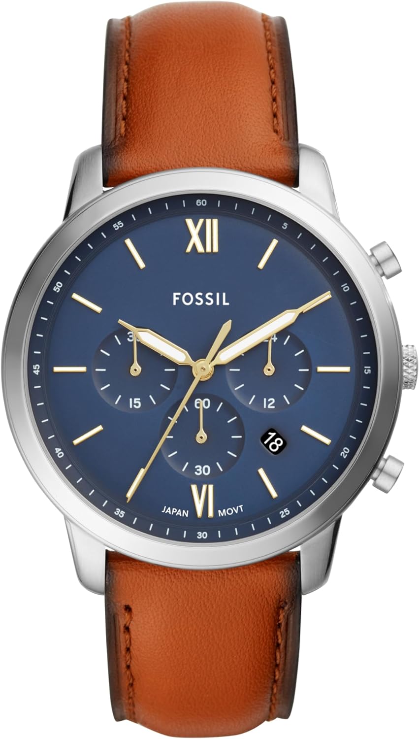 Fossil Neutra Men's Chronograph Watch with Stainless Steel Bracelet or Genuine Leather Band