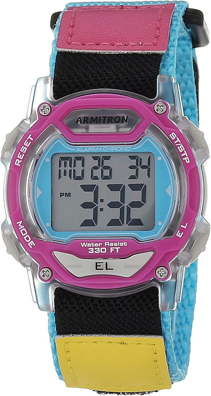 Armitron Sport Unisex Digital Chronograph Nylon Strap Watch, 45-7004