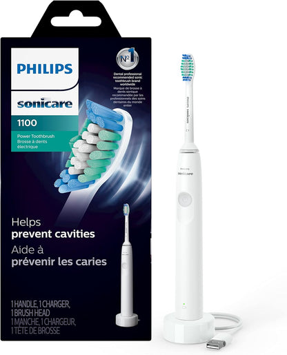 PHILIPS Sonicare 1100 Power Toothbrush, Rechargeable Electric Toothbrush, White Grey HX3641/02