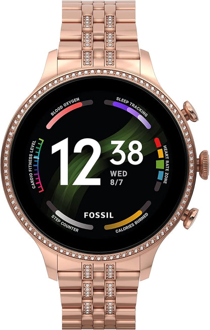 Fossil Gen 6 42mm Touchscreen Smart Watch for Women with Alexa Built-In, Fitness Tracker, Activity Tracker, Sleep Tracker, GPS, Speaker, Music Control, Smartphone Notifications