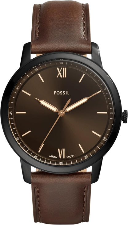 Minimalist Men's Watch with Leather or Stainless Steel Band, Chronograph or Analog Watch Display with Slim Case Design