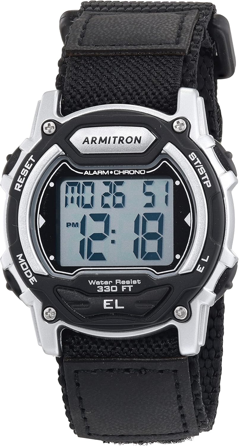 Armitron Sport Unisex Digital Chronograph Nylon Strap Watch, 45-7004