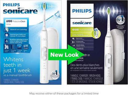 Philips Sonicare ProtectiveClean 6100 Rechargeable Electric Power Toothbrush, White, HX6877/21