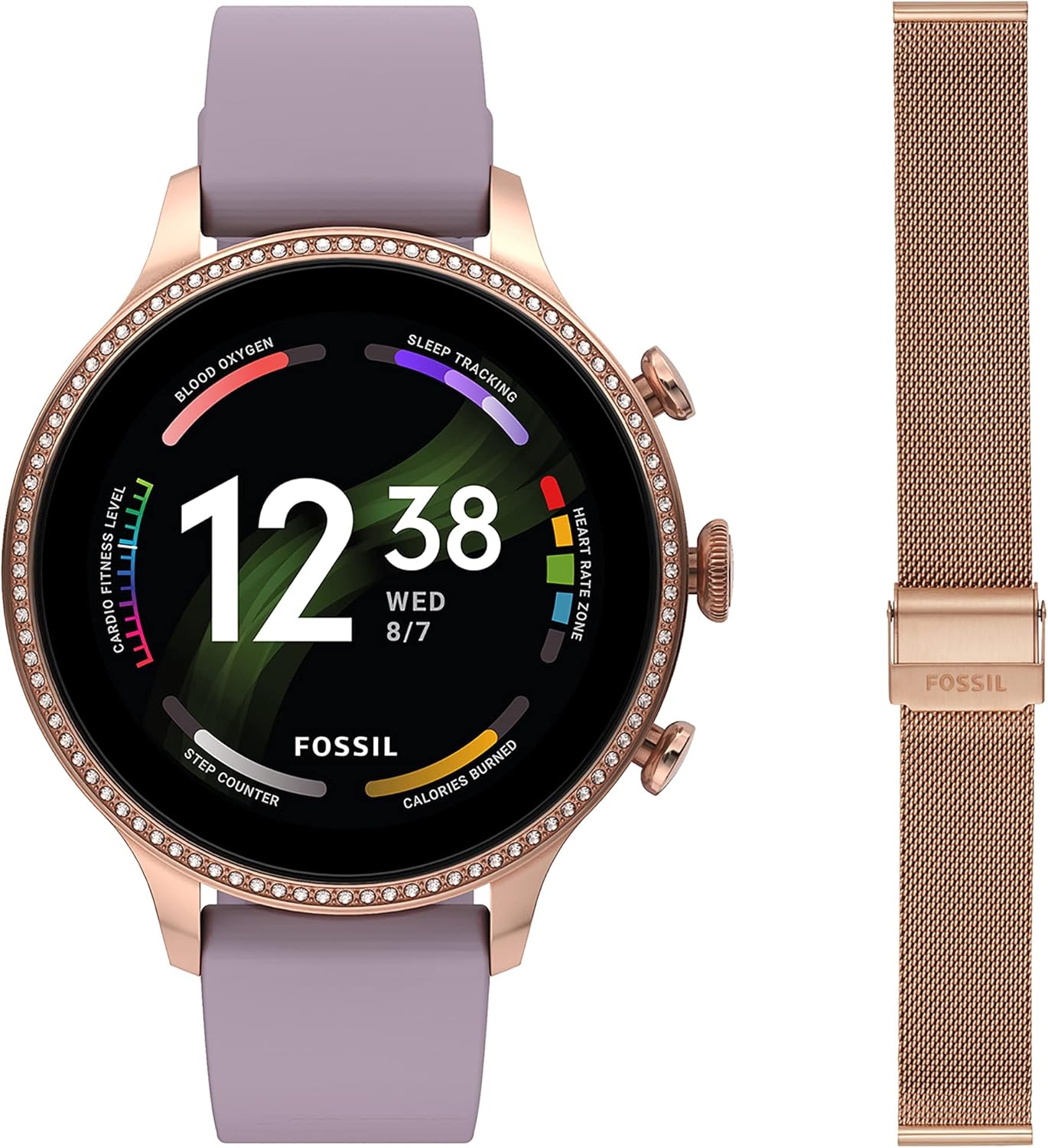 Fossil Gen 6 42mm Touchscreen Smart Watch for Women with Alexa Built-In, Fitness Tracker, Activity Tracker, Sleep Tracker, GPS, Speaker, Music Control, Smartphone Notifications