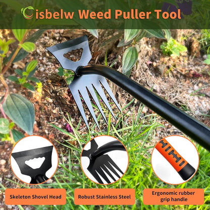 Multi-functional Garden Tool - Robust Weed Puller Tool with 5 Teeth, Effective Weed Remover for Garden, Farm Weeding and Planting