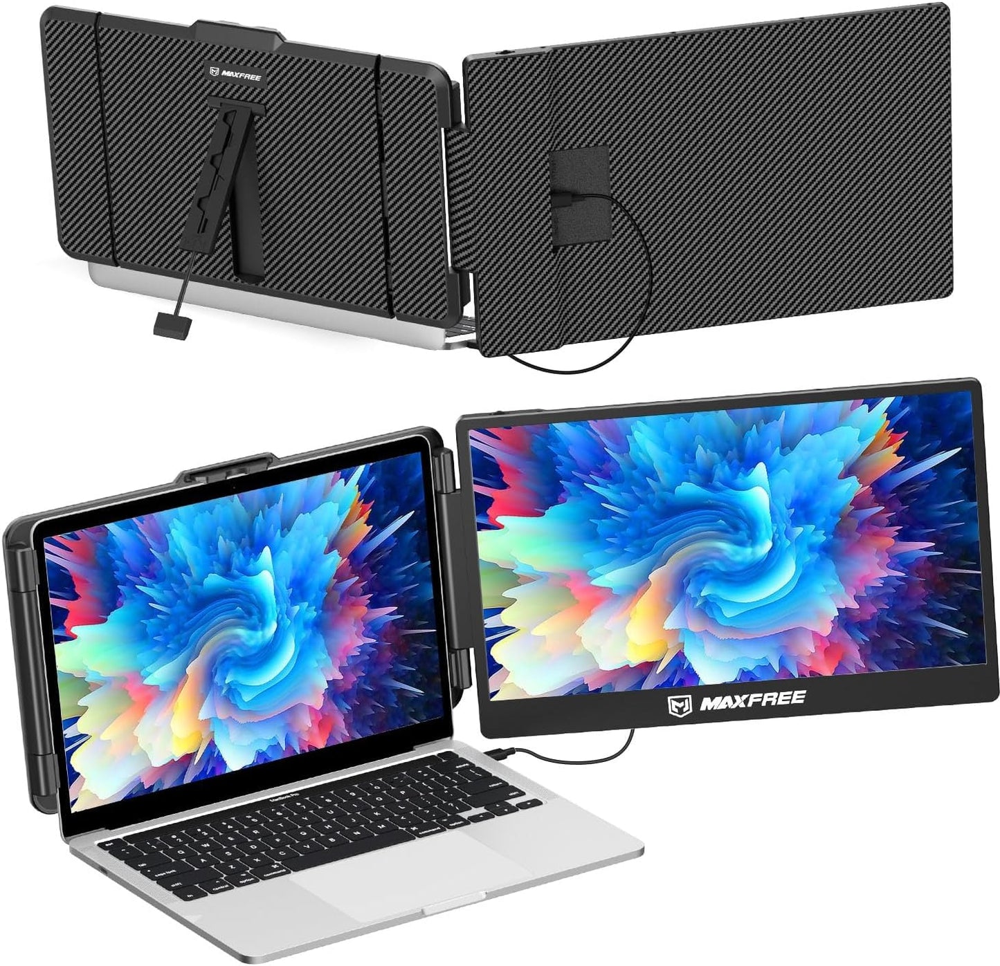 S1 Laptop Screen Extender - 14'' Laptop Monitor Extender Dual Screen Plug & Play, 1080P FHD Portable Monitor for 13-17'' Laptops, Compatible with macOS/Windows/Dex/Android/Switch/PS5