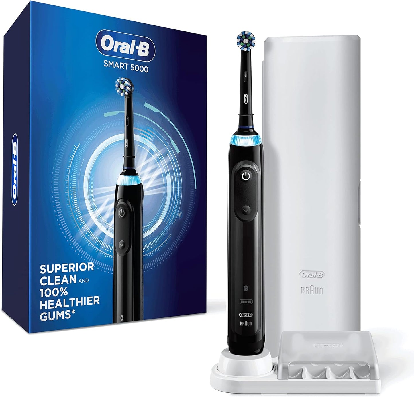 Oral-B Pro 5000 Smartseries Power Rechargeable Electric Toothbrush with Bluetooth Connectivity, White Edition