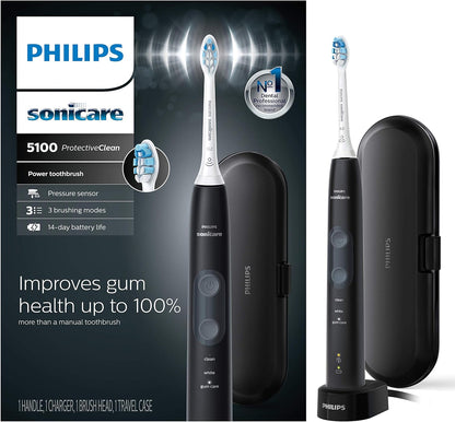 Philips Sonicare ProtectiveClean 5100 Gum Health, Rechargeable Electric Power Toothbrush, Black, HX6850/60