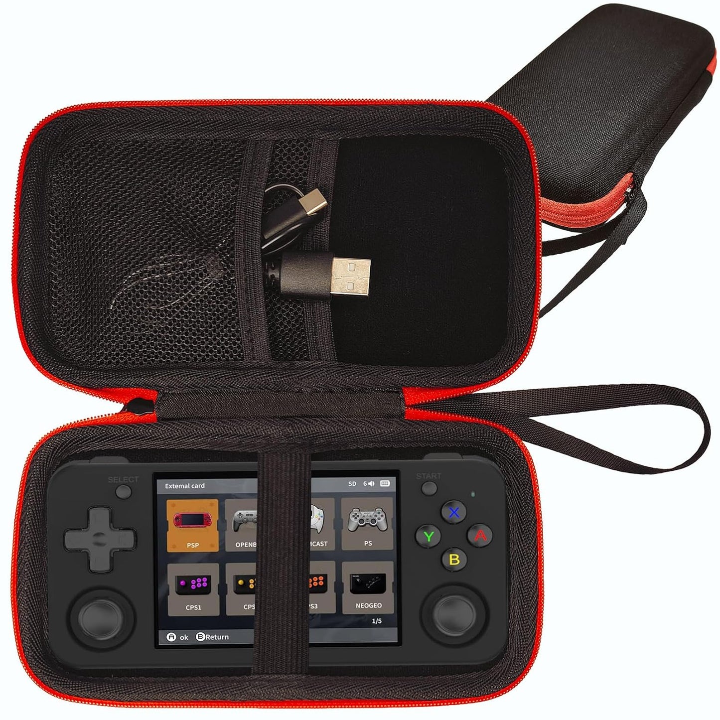 Hard Carrying Case for Anbernic RG35XX H Retro Handheld Game Console, RG35XX H Case for Anbernic Retro Handheld Game Console Accessories (Black Case Only)