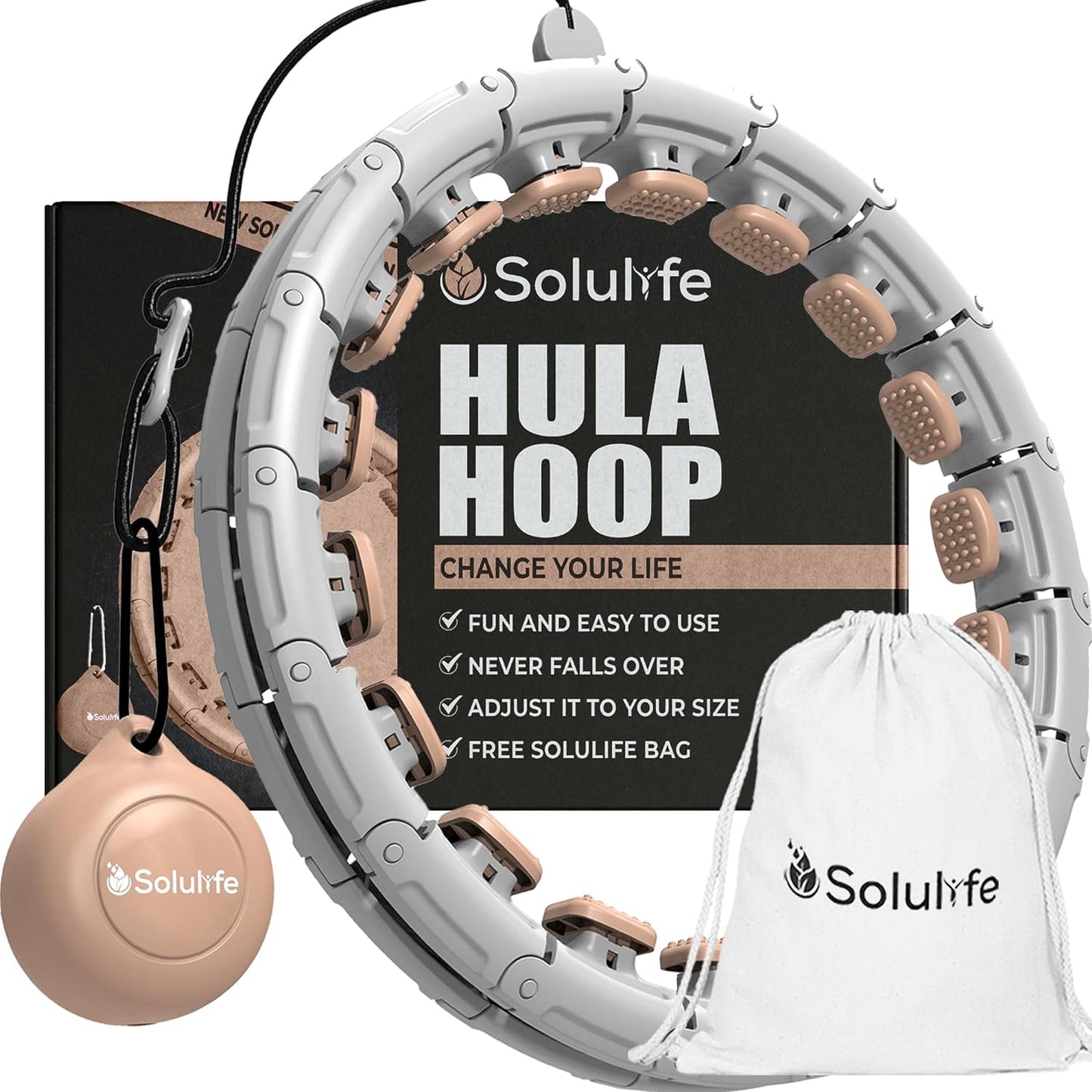 Experience Fitness Excellence with Our Infinity Hoop Plus Size – Weighted Hula Hoop for Weight Loss – Hula Hoop Exercise Ring with ABS and Quality Wheels – for All The Sizes and Levels + Bag Offer