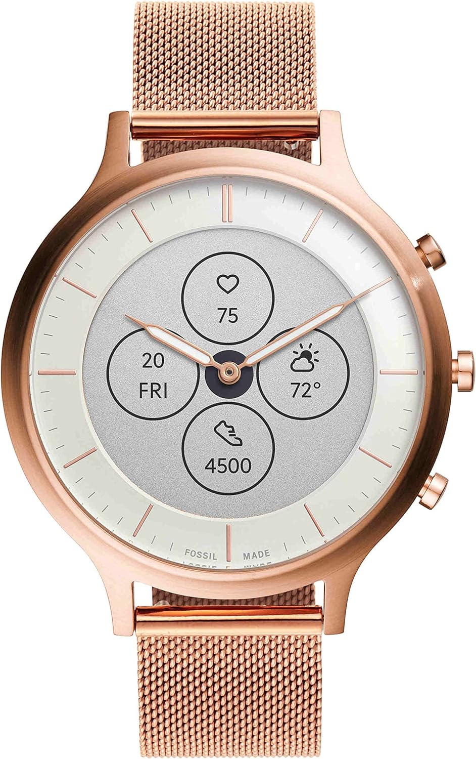 Fossil Women's Charter Hybrid Smartwatch HR with Always-On Readout Display, Heart Rate, Activity Tracking, Smartphone Notifications, Message Previews