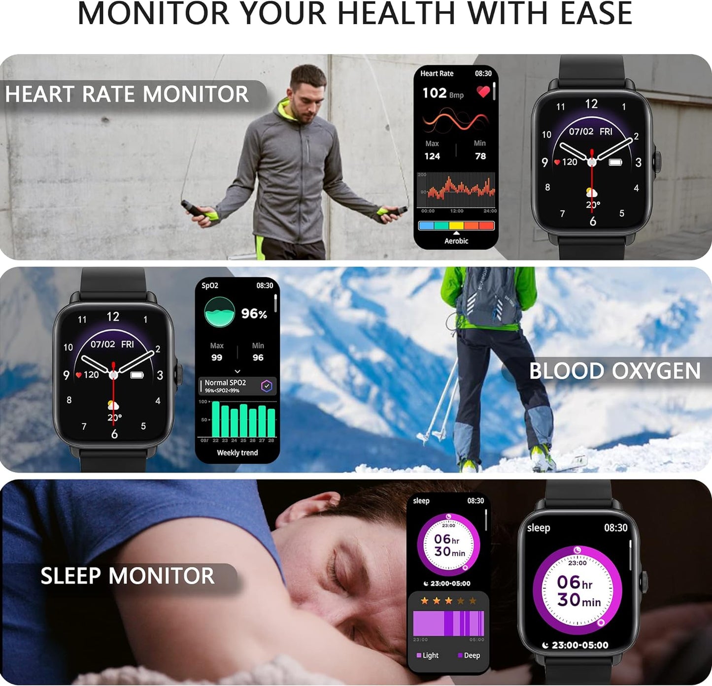 Smart Watch (Answer/Make Call), 1.7" Smartwatch Fitness Tracker for Android and iOS Phones with Heart Rate Sleep Tracking, 28 Sport Modes, Blood Oxygen, Ai Voice Control,Fitness Watch for Women Men