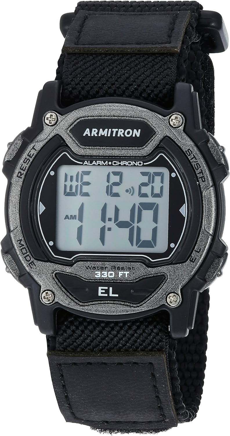 Armitron Sport Unisex Digital Chronograph Nylon Strap Watch, 45-7004